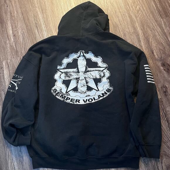 Grunt Style Men's XL Semper Volans Graphic Pullover Hoodie - Picture 5 of 7